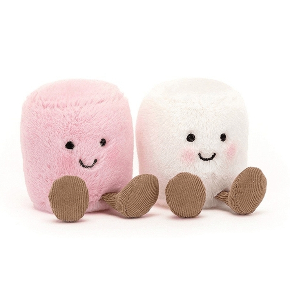Jellycat Pink and White Marshmallow Stuffed Animals